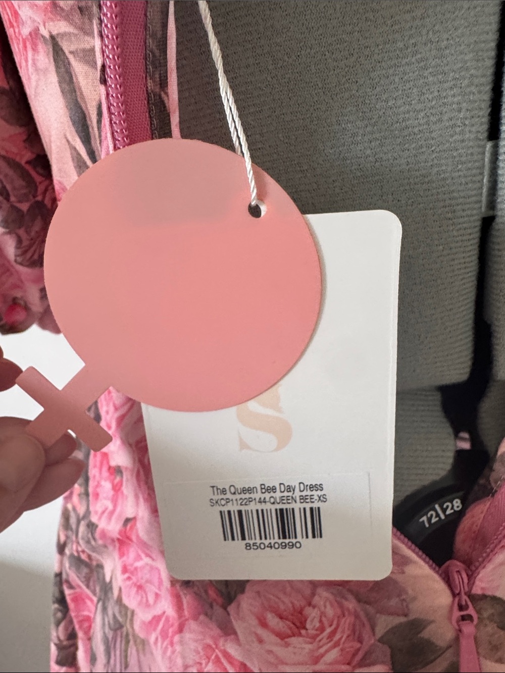 Selkie Queen Bee Day Dress Floral Pink Puff-Sleeve Midi Dress - Picture 2 of 5